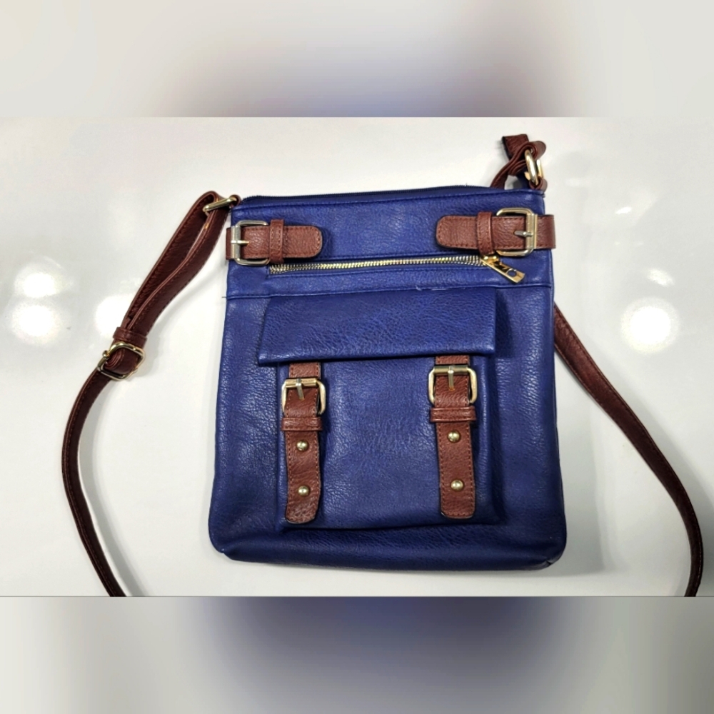 Blue/Brown Cross-body Conceal Bag